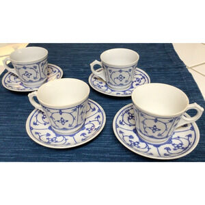 x4 Vtg Wilhelm Jager Porcelain Cup Saucer GDR German Democratic Republic ~868A